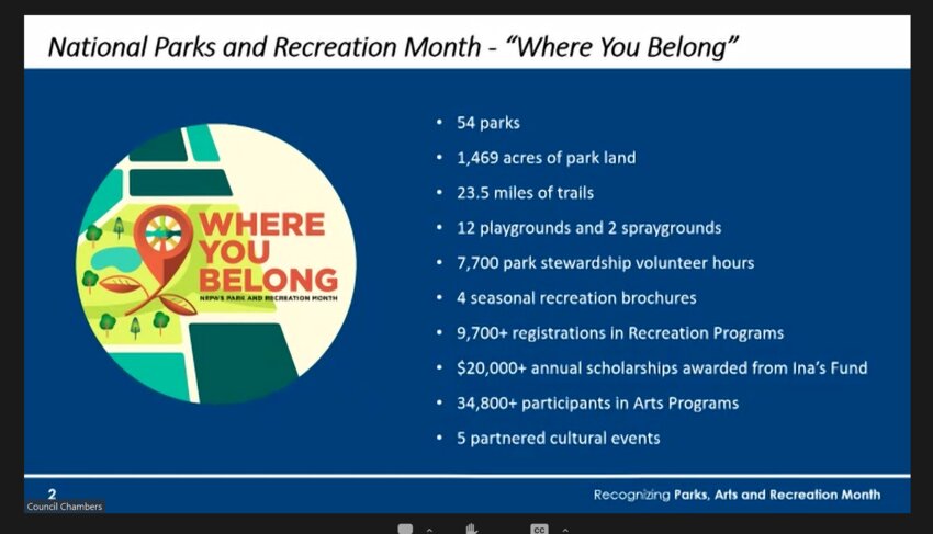 &quot;Where you belong&quot; is the theme for Olympia's Parks, Arts, and Recreation Month. Paul Simmons, Parks director, highlighted the department's programs and services during the Olympia City Council's proclamation on Tuesday, July 16, 2024.