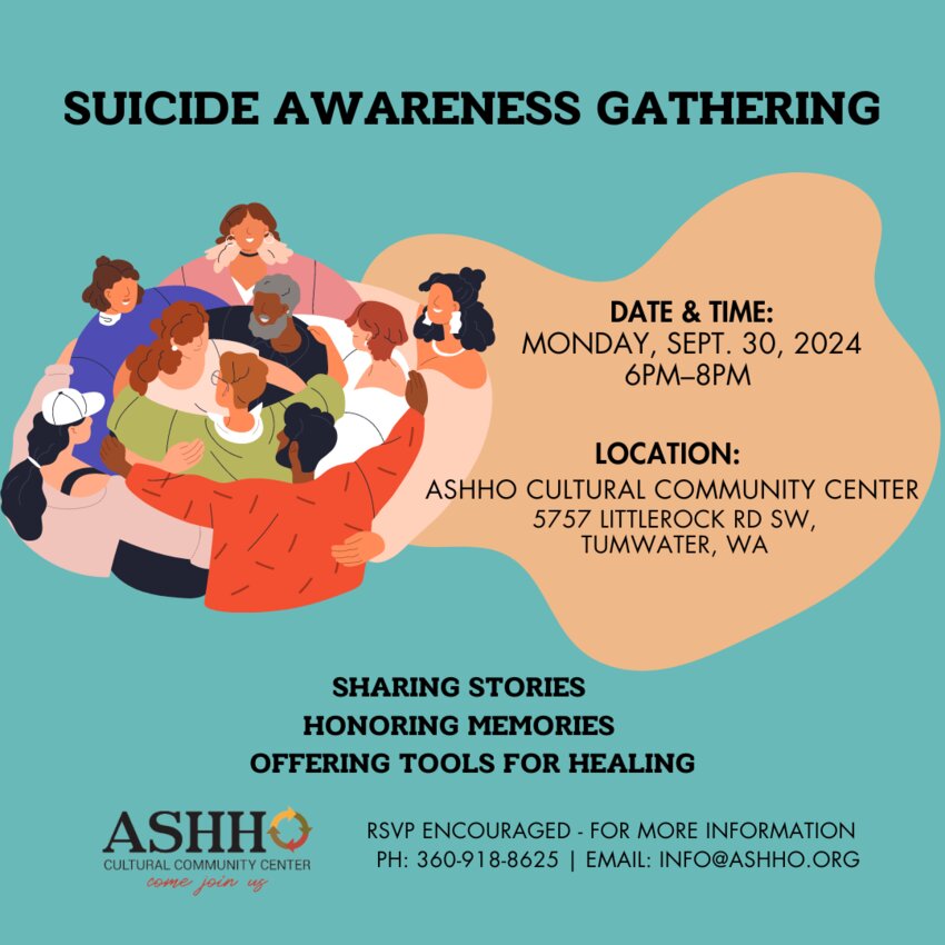 Join the Suicide Awareness Gathering on Monday, September 30, 6 to 8 p.m.