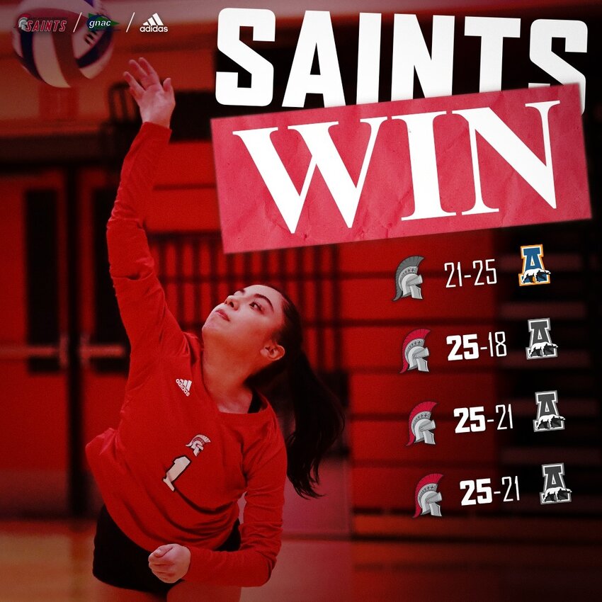 The Saint Martin’s University volleyball team ended their Alaska trip with a win over the Alaska Fairbanks Nanooks with a reverse sweep.