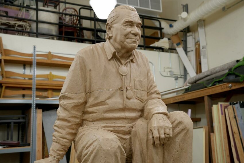 Renowned sculptor Haiying Wu’s full-scale clay model of Nisqually leader and rights activist Billy Frank Jr. is nearing completion. The SPSCC campus has public access from 2 to 5 p.m. Monday through Friday.