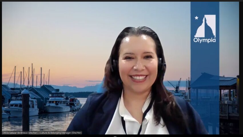 Olivia Salazar de Breaux, Culture and Belonging Manager in the Olympia Parks, Arts &amp; Recreation Department, presented a proposal that supports cultural events under a new sponsored model. She delivered the presentation at a Community Livability and Public Safety Committee meeting on Wednesday, Jan. 29, 2025.