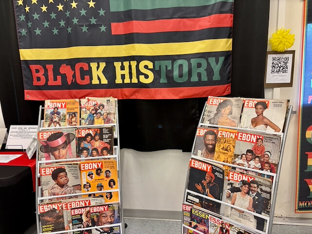 The Ebony Magazine exhibit from the New Life Baptist's Pop-Up Black History. Museum