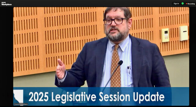 Olympia contract lobbyist Nick Frederici updated the city council on the 2025 Washington legislative session on Tuesday, March 25, 2025.&nbsp;