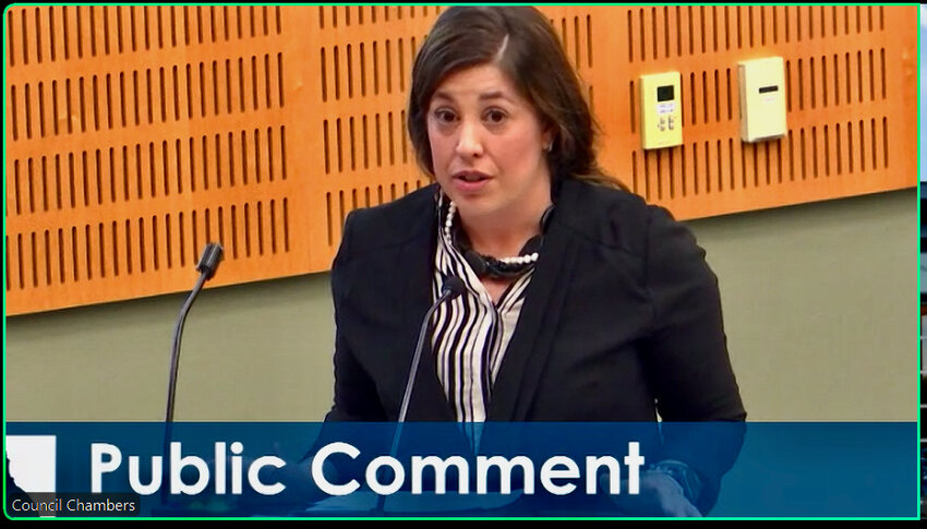 Olympia Municipal Court Judge Pamela Nogueira spoke at the Olympia City Council meeting on Tuesday, April 8, 2025. She expressed concerns about dissolving the municipal court in connection with the proposed sale of the city-owned property on Plum Street, emphasizing the potential loss of critical local court services.&nbsp;