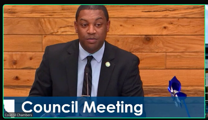 Olympia Mayor Dontae Payne on Washington&rsquo;s Right-of-Way initiative funding: &ldquo;If we don't continue to fund this, the folks that we have removed from those sites could end up back out. We need to make sure that doesn't happen and roll back all of the progress that we have made.&quot; The mayor made the statement at a council meeting on Tuesday, April 8, 2025.&nbsp;&nbsp;