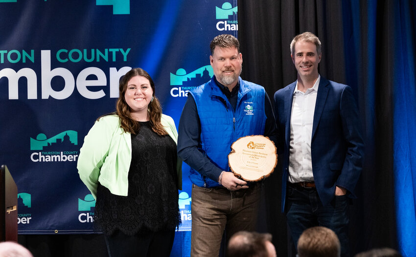 The City of Lacey accepted 2025 Green Municipality of the Year award during the Thurston County Chamber of Commerce’s annual Thurston County Green Business Forum & Awards held at Saint Martin’s University on Wednesday, April 9, 2025. 