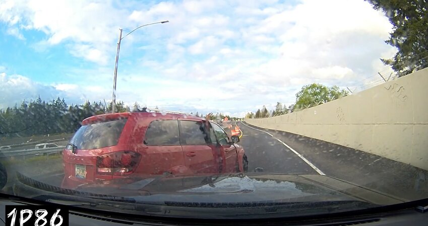 A screen capture from the car chase as it came to a resolution.