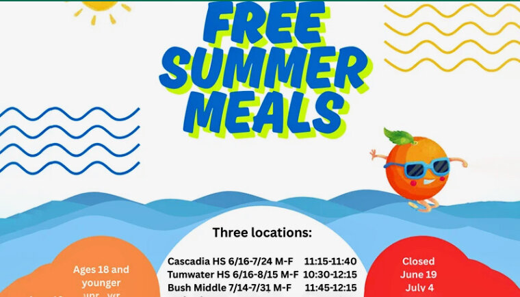Tumwater School District students, ages 18 and younger, will be provided with free meals this summer.