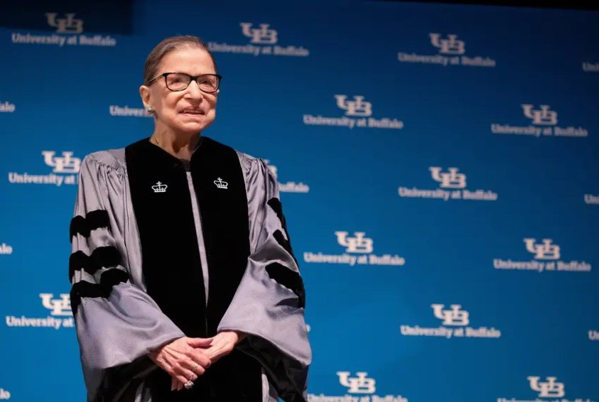 U.S. Supreme Court Justice Ruth Bader Ginsburg was presented with an honorary doctoral degree at the University of Buffalo School of Law in 2019. She died Friday at the age of 87. Nominated in 1993 by former President Bill Clinton, the liberal justice was the legal force behind many of the successes of the women's movement. In her later years, she became something of a cult figure in legal and feminist circles.