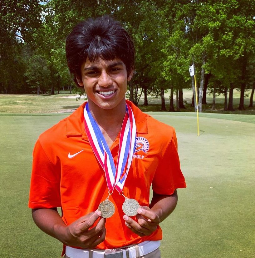 Seven Lakes freshman Shaun Nair won the District 19-6A boys individual golf title with a two-day score of 142.