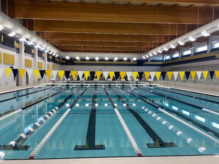 Pictured is the natatorium at Katy ISD's Jordan High School, which opened in August 2020.
