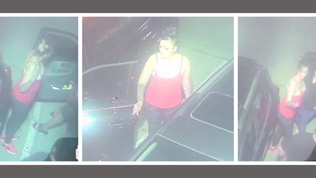 Harris County Sheriff's Office investigators are seeking the public's assistance in finding the woman shown in the photos above in association with a shooting that happened at a local bar in the Katy area.