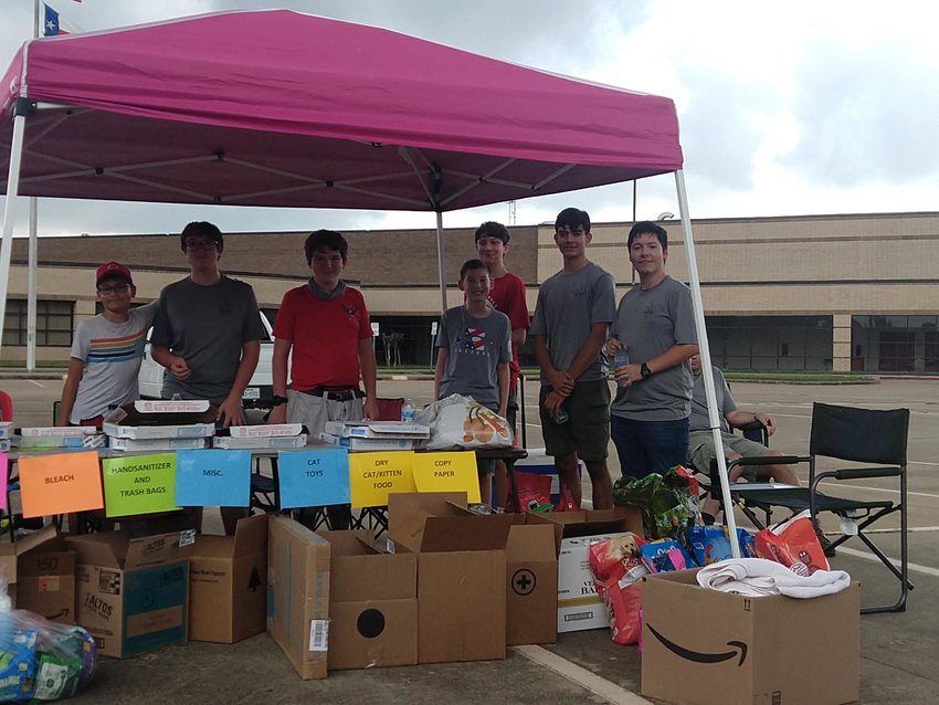 Scouts with Troop 1224 participated in a pet supply drive to help animals in need at Katy High School on Oct. 2.