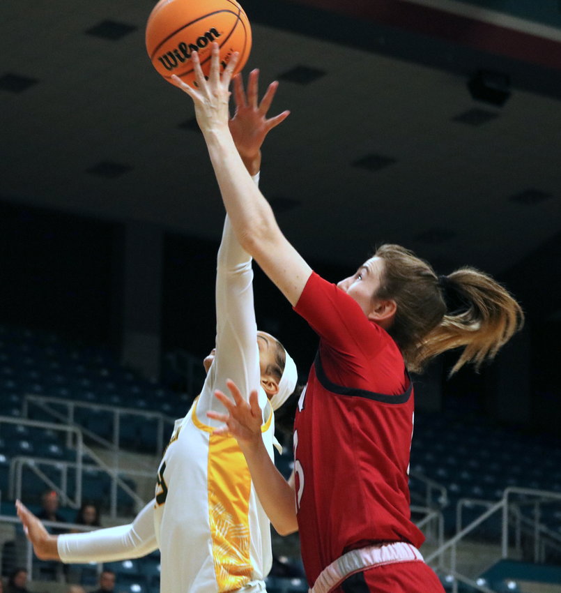 Chloe Storer shoots a layup during Sunday&rsquo;s Southland Tournament Final at the Merrell Center between the University of Incarnate Word and Southeastern Louisiana.