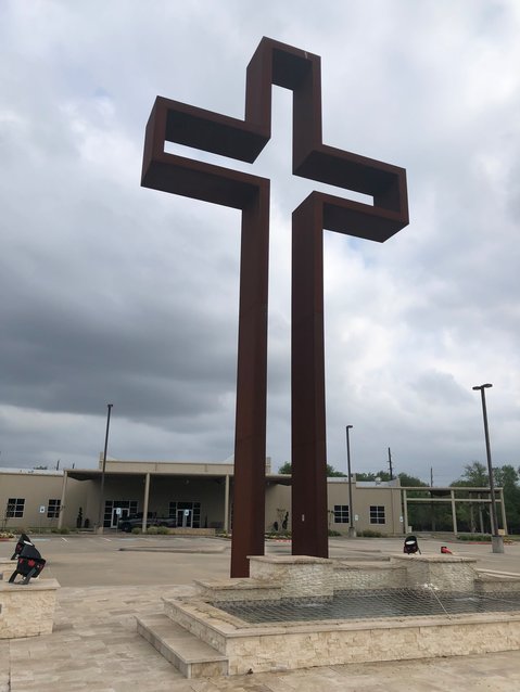The Open Cross Prayer Park, located behind Katy Community Fellowship Church, 24102 Kingsland Blvd., features a 45-foot open cross.