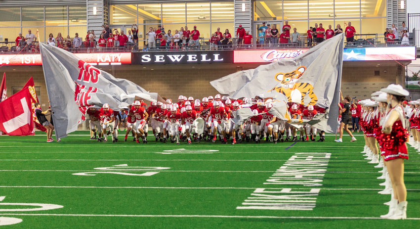Katy takes the field for Friday&rsquo;s game between Katy and Atascocita at Legacy Stadium.