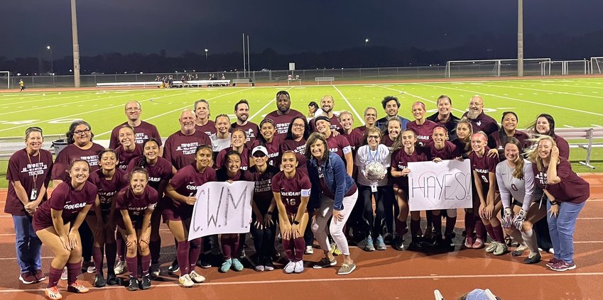 Cinco Ranch honored Bruce Hayes on Tuesday at their girls soccer game against Morton Ranch
