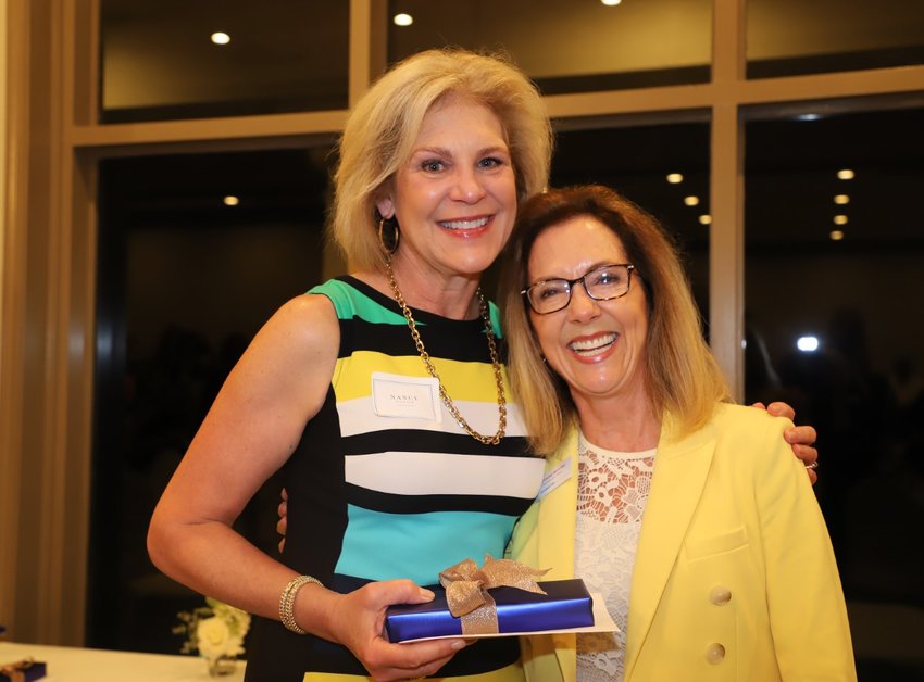Nancy Olson, left, was named Child Advocate of the Year for 2022 at Child Advocates of Fort Bend&rsquo;s Annual Volunteer Celebration.