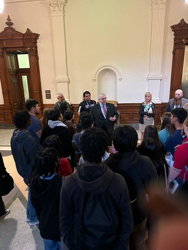 Royal Early College High juniors on March 30 paid a visit to the state Capitol in Austin, where they learned about state government and visited with local officials including Rep. Stan Kitzman of Waller County.