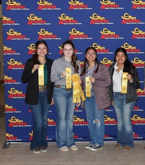 The Royal ISD Floriculture team placed fifth overall at the San Antonio Livestock Show in February. Team members are (left to right) Kaelyn Hein, Elyssa Pruner, Alexcia Garcia and Guadalupe Cruz.