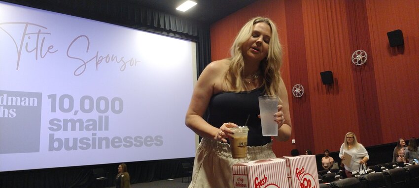 Elizabeth Westbrook, a licensed therapist and family facilitator for Here Comes the Sun Counseling of Katy, fuels up before speaking on &ldquo;How to Go from Chaos to Calm&rdquo; at the March 28th &ldquo;Women of Katy&rdquo; symposium hosted by the Katy Area Chamber of Commerce and the Katy Business Association at Alamo Drafthouse.