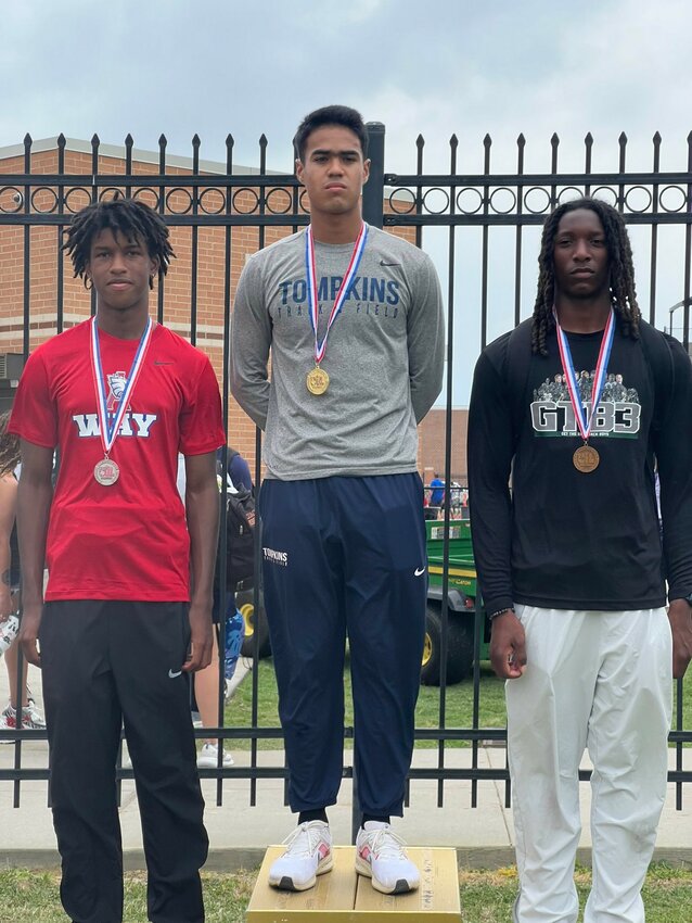 Tompkins&rsquo; Jayden Keys won the long jump and the 300-meter hurdles at the Region III-6A track and field meet.
