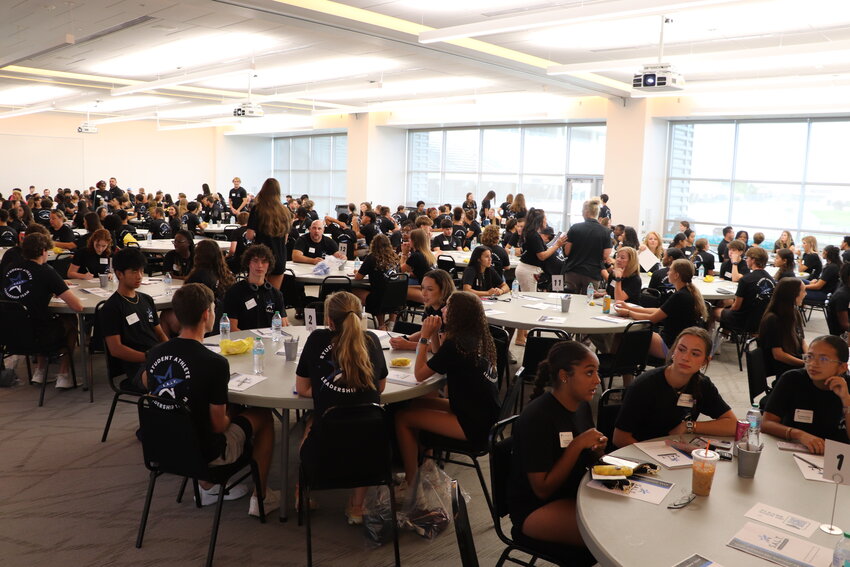 Student-Athletes fill the tables at this summers S.A.L.T. conference
