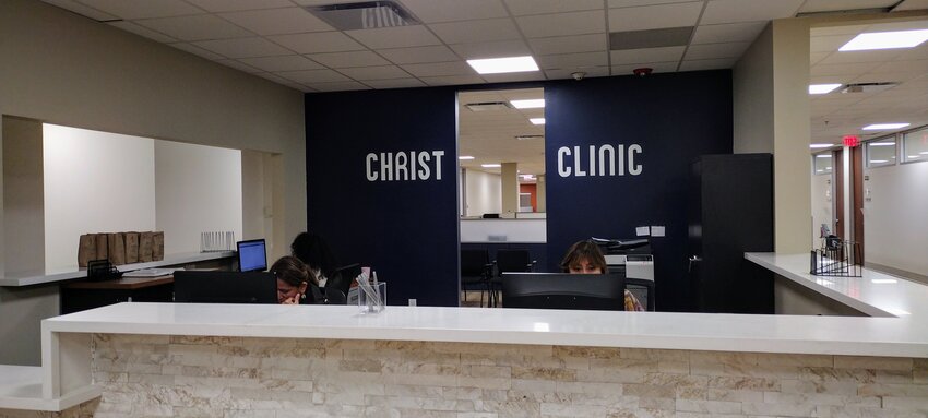A new front counter and a spacious waiting area have been added to Christ Clinic&rsquo;s new location at The Katy Gardens co-working space at 1040 Schlipf Rd, Katy. The nonprofit clinic moved in early February from its long-time location on Kingsland Blvd. in Katy.