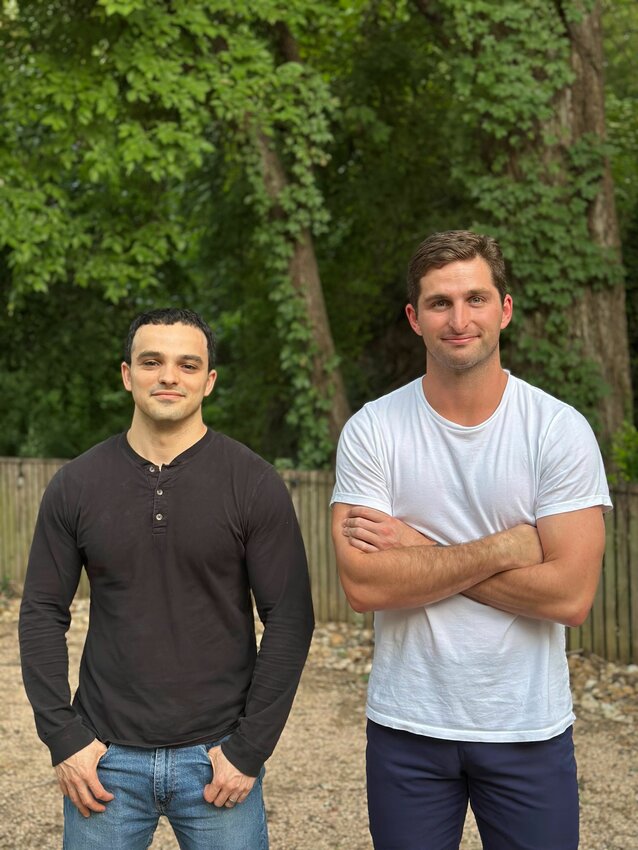 Justin Lopas, left, and Zach Dell, right, founded Base Power in 2023.