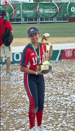 Tompkins High School freshman Liana Saenz just brought home the gold with the USA Softball U-15 National Team at the Pan American Championships in Acapulco, Mexico, Katy ISD announced on its Facebook page on April 6.    The team dominated the tournament, outscoring opponents 90-2 over eight games.  Liana earned her spot on the team after standing out among hundreds of athletes at a national selection event in Florida. Next, she will travel Italy this summer for the World Cup.