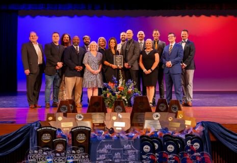 Katy ISD and Seven Lakes High School leaders receive Sudler Shield from the John Philip Sousa Foundation.