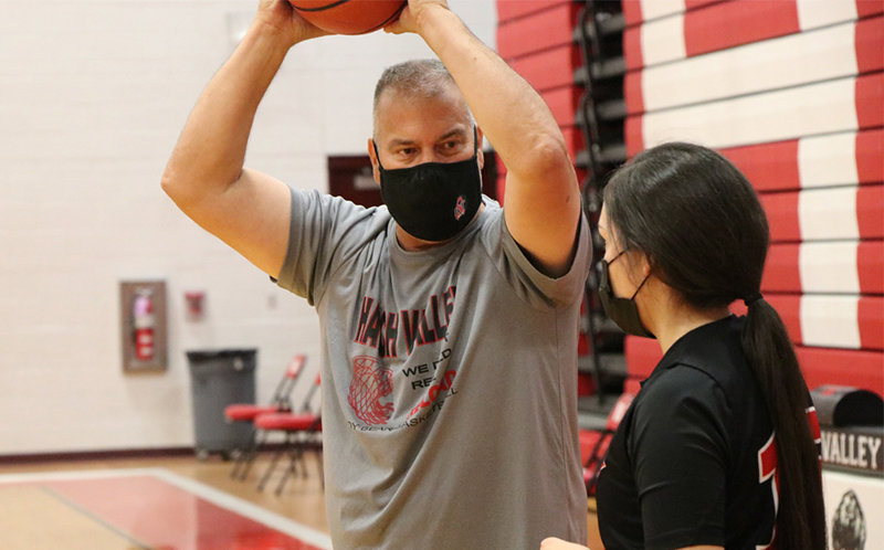 Hatch Valley girls basketball coach Ben Trujillo says coaching the game he loves has helped him deal with the death of his wife, Karen Trujillo, the superintendent of Las Cruces Public Schools who was killed when struck by a vehicle when she was out walking her dog in February.