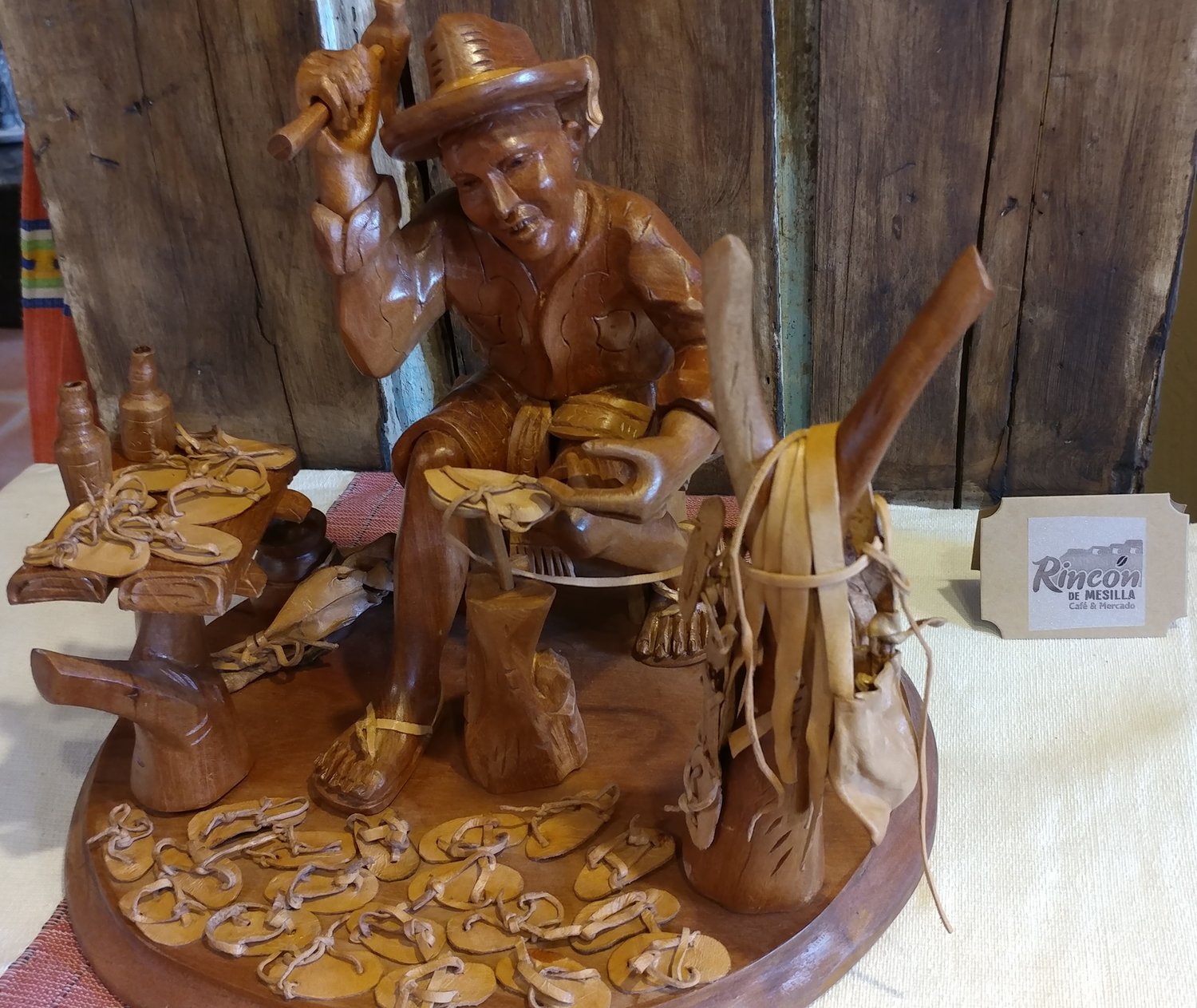 Hand-made woodcrafts are featured at Rincon de Mesilla.