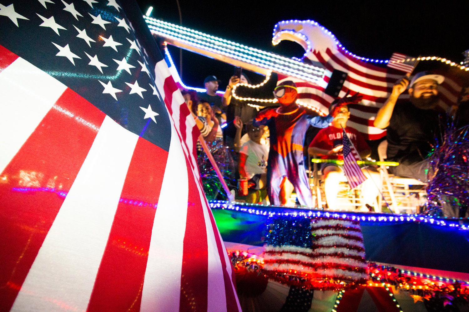 The Zia Natural Gas float was a standout with its bright patriotic colors going down Hadley Avenue off Solano Drive during the 2019 Las Cruces Electric Light Parade. The parade is back this year July 3.