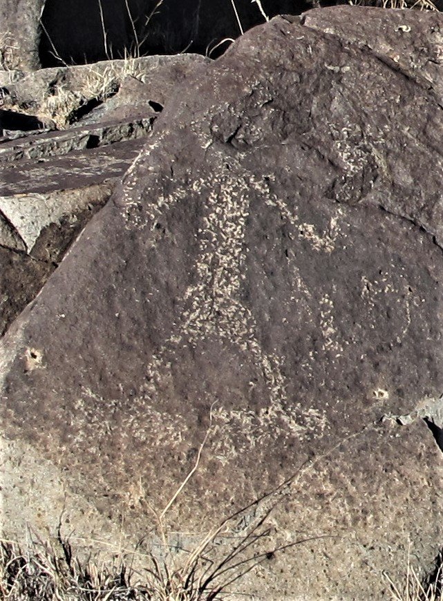 The overly large feet in this petroglyph emphasize the important of feet as essential memory systems.