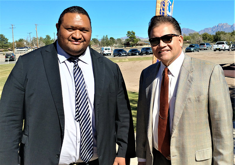 Las Cruces City Manager Ifo Pili, left, with Mayor Ken Miyagishima