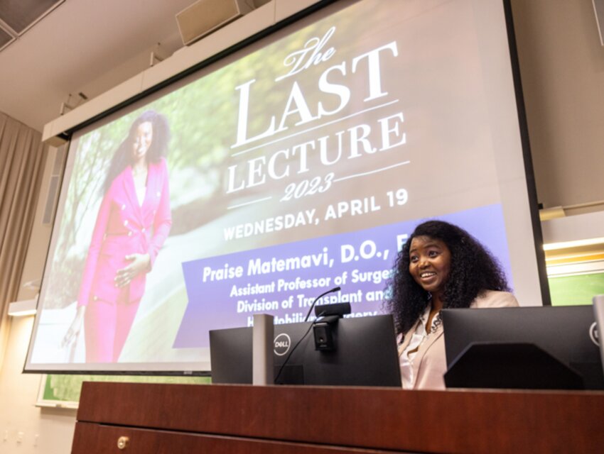 Dr. Praise Matemavi, an assistant professor of transplant surgery at UMMC, presents her version of the Last Lecture: "Making Life's Journey Count."