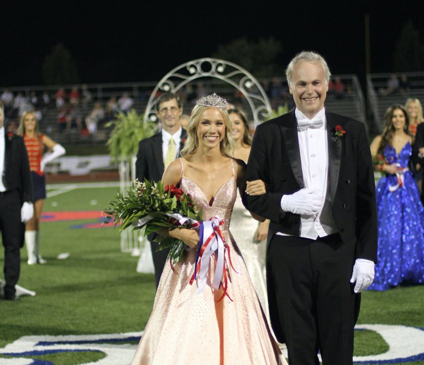 Andie Flatgard was crowned Homecoming Queen this year at Prep. She is pictured with her father, Spence Flatgard.