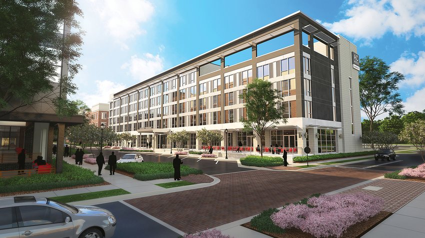 A rendering shows what the new AC Hotel by Marriott at the Township will look like once completed. The finishing touches are being put on the hotel now with en expected opening later this month. Earlier this week, local officials were given a tour of the facilities.