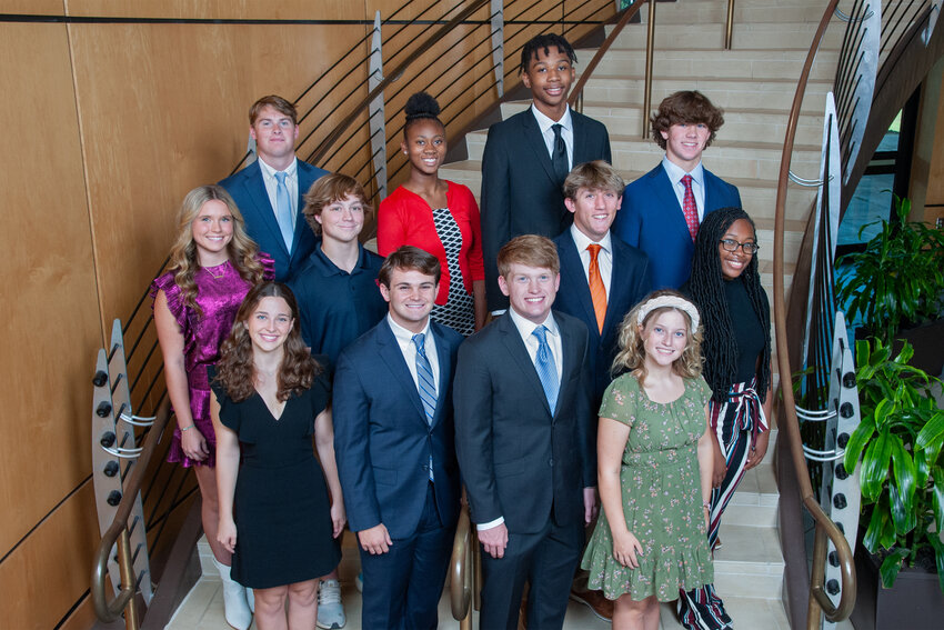 Pictured, front row from left, are Georgia Love Greenlee Doty, Jackson Prep; Connor Young, St. Andrews; Thomas Blanks, Jackson Academy; Julia Lever, Germantown High School (Middle) Amelia Rose Cook, Canton Academy; Bryce Perry, Tri County Academy; Warren Hutchinson, Madison Central High School; Destinee Stewart, Ridgeland High School (Back) Connor Odom, St. Joseph; Serenity Chesser, Velma Jackson High School; Jamarion Fleming, Canton High School; and Blayne Williams, Madison Ridgeland Academy.