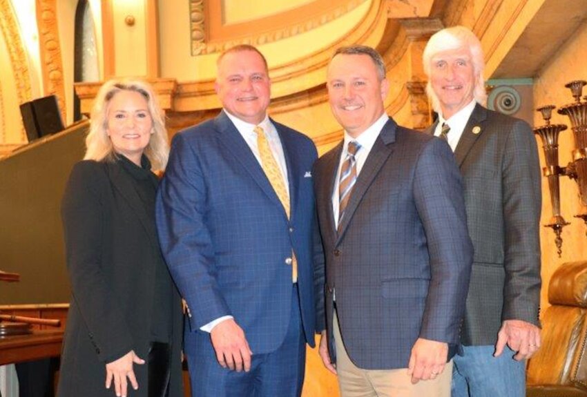 Pictured, from left, are Rep. Jill Ford, Dr. Breck Ladd, Speaker Jason White and Rep. Andy Boyd.