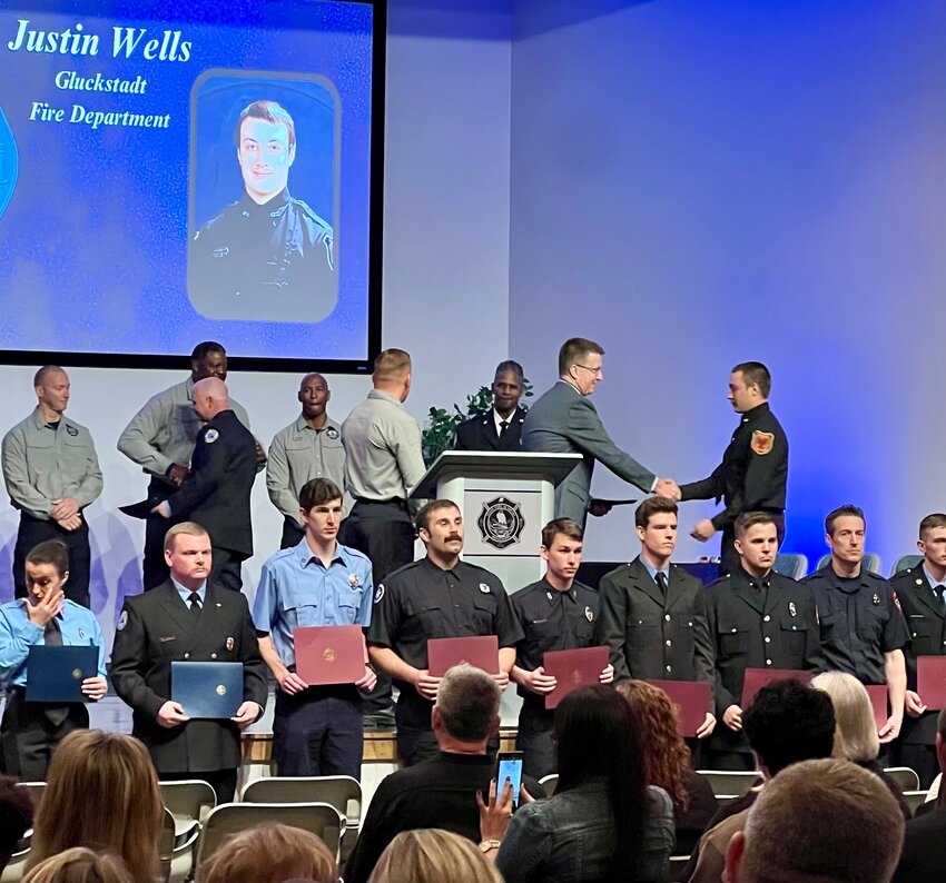 Justin Wells graduated from the Mississippi Fire Academy on February 22.