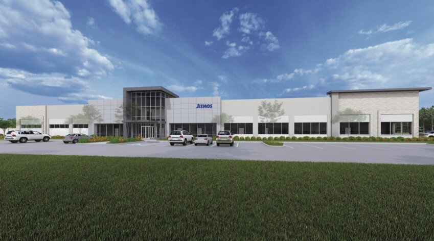 A rendering shows the office complex for a new Atmos facility in Ridgeland.