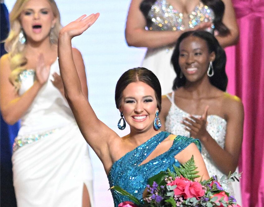 Miss Madison County Gracie Bassett was a preliminary winner for talent in the Miss Mississippi competition at the Vicksburg Convention Center in Vicksburg, Miss., on Wednesday, June 5, 2024.