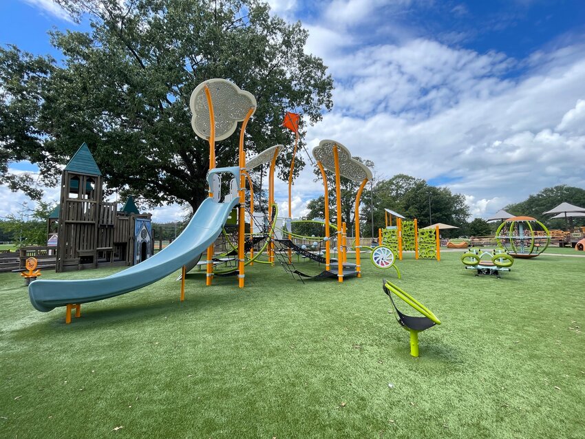 The new playground equipment in Liberty Village at Liberty Park.