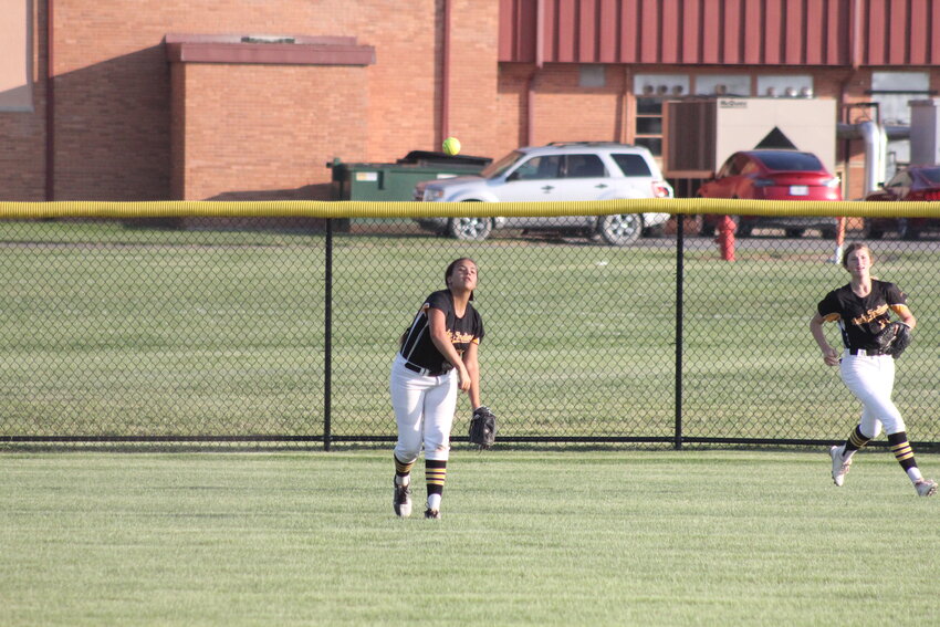 Van-Far senior Katelyn Sutton throws in from the outfield in an earlier game this season.