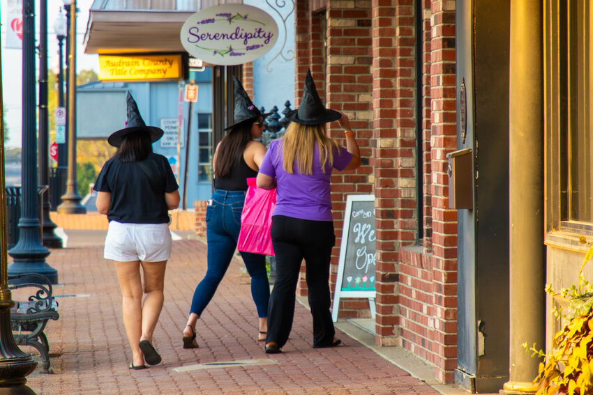 A group of witches was spotted entering Serendipity Closet on Saturday, Oct. 12 in search of flower pins for their hats and discount wares no less!