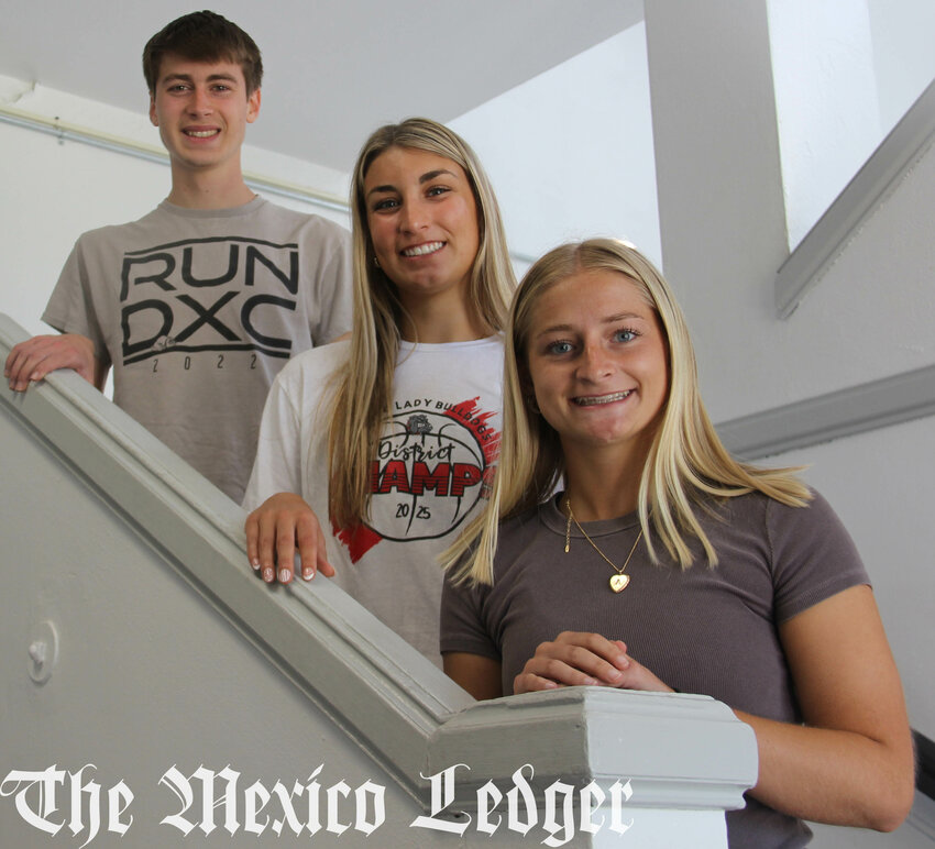 From top, Mexico High School valedictorian Andrew Peuster, MHS valedictorian Claire Hudson and MHS salutatorian Addison Paden look forward to their future as they depart MHS.