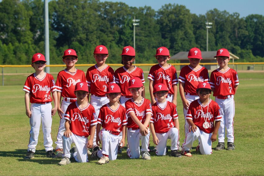 Members of the Northside Park 6U All Star team are, kneeling from left, Arlie Burks, Ty Rounsaville, Hayes Lewis, Max Adkins, & Paistyn Dixon (Back) Russ Fleming, Burkes Breland, Baxter Sellers, Si Boler, Stephen Tullos, Andrew Massey, and Luke White. Coaches are Josh Lewis, Tyler Rounsaville and Trent Adkins.