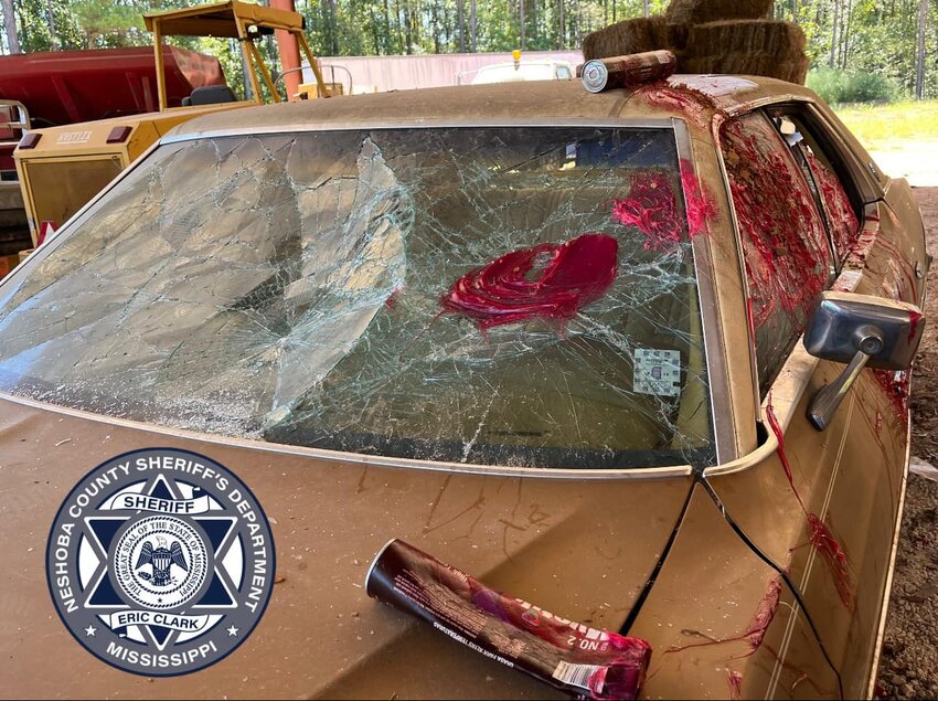 An antique car was one of a number of vehicles vandalized over the weekend.